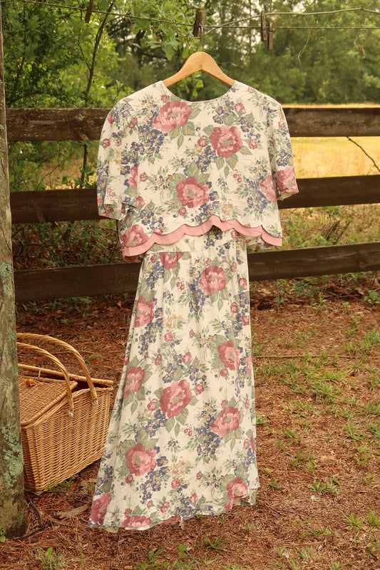 Vintage Floral Dress (M/L)