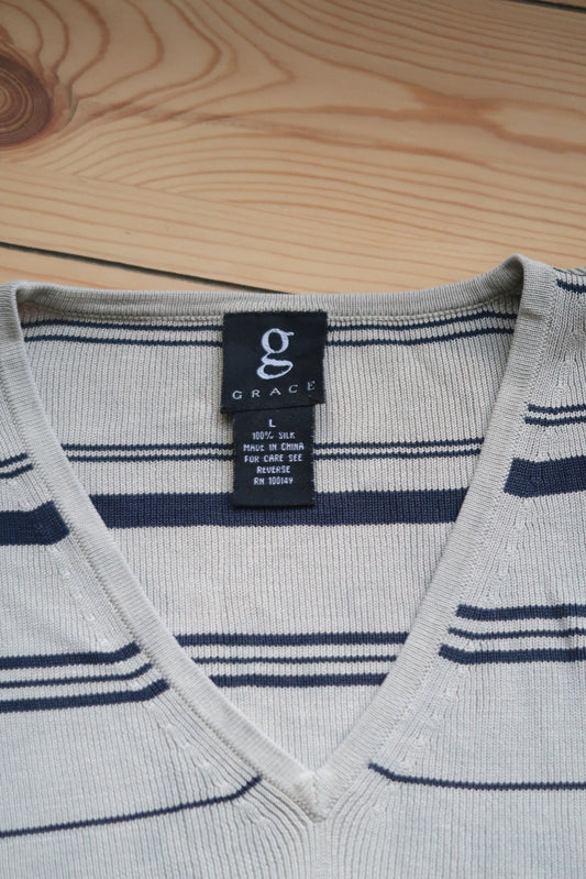 100% Silk Blouse (L)