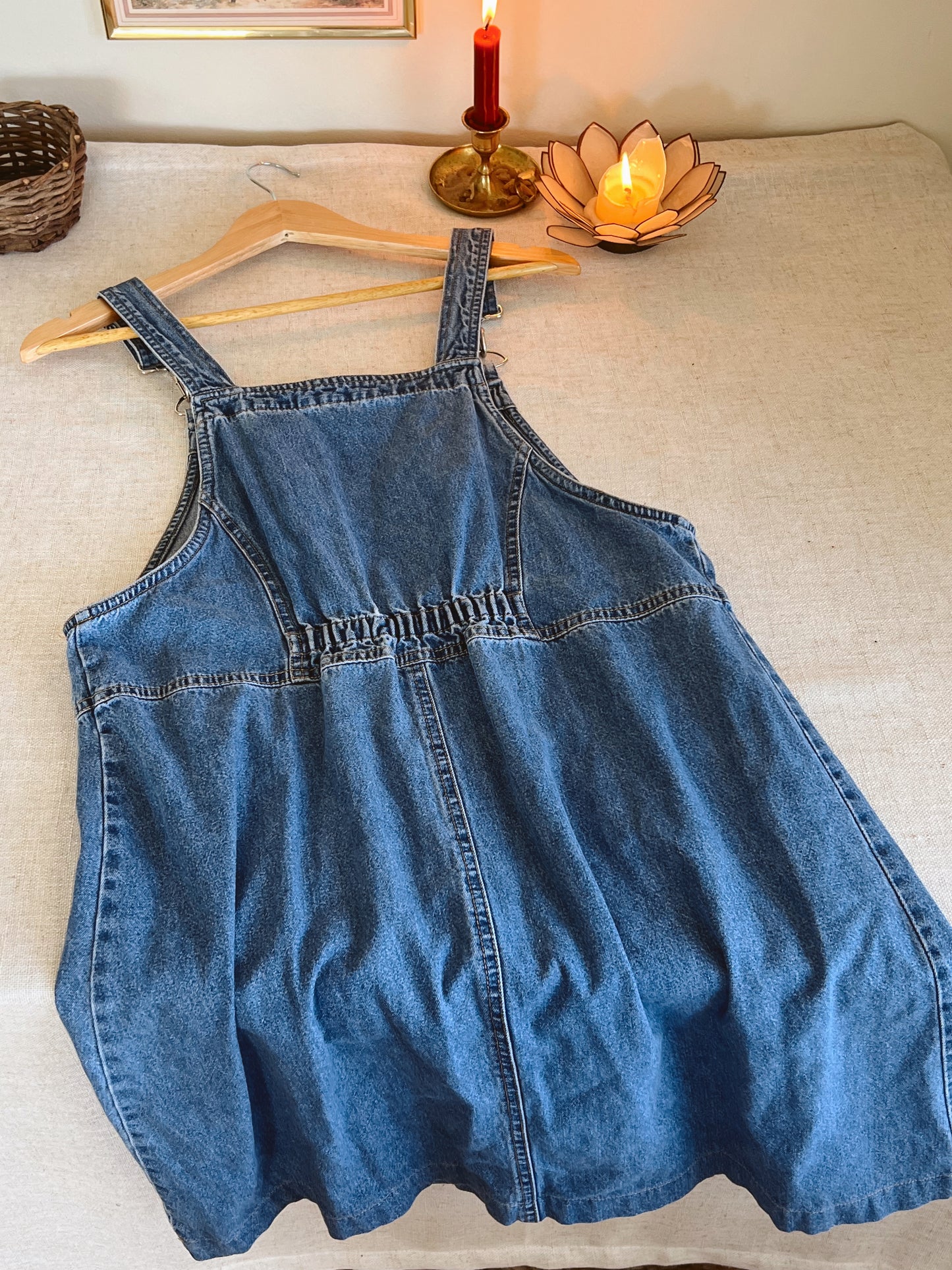 Vtg Denim Overall Dress (M)