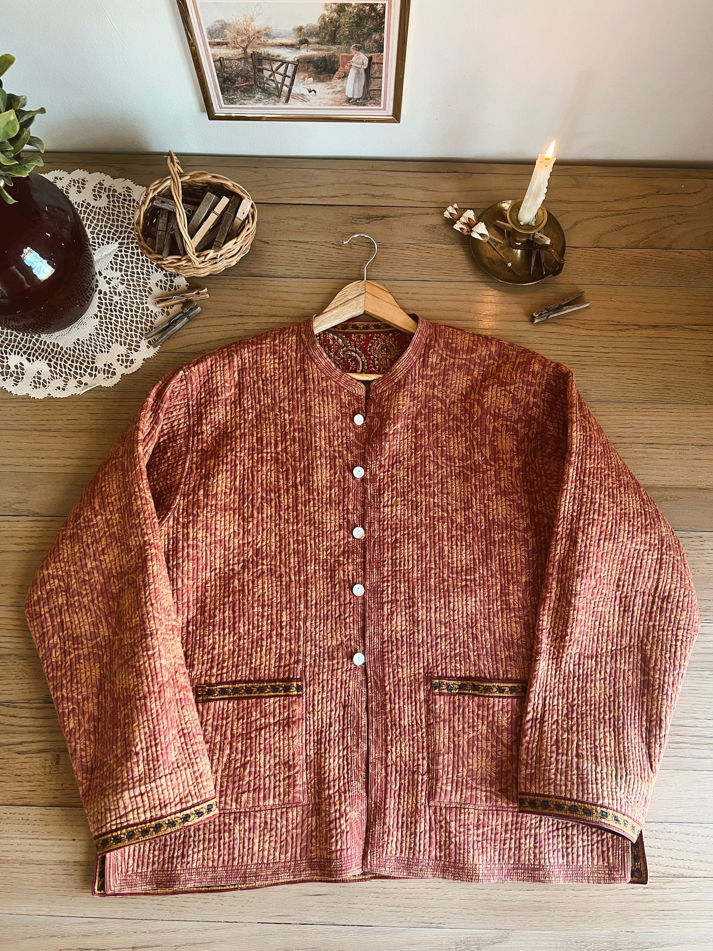 Handmade Reversible Quilted Jacket (XL)