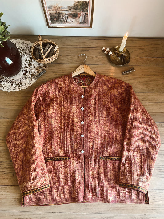 Handmade Reversible Quilted Jacket (XL)