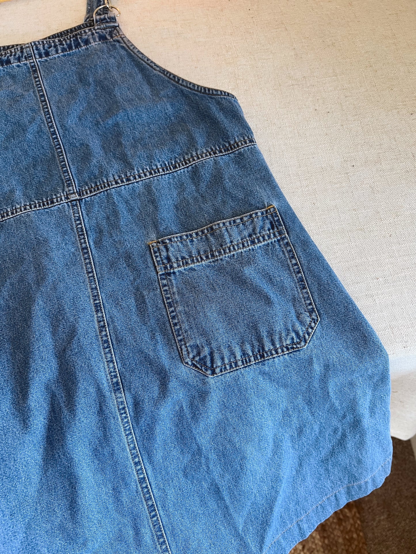 Vtg Denim Overall Dress (M)