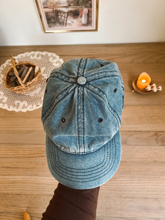 Denim Hat/Leather Buckle (OSFM)