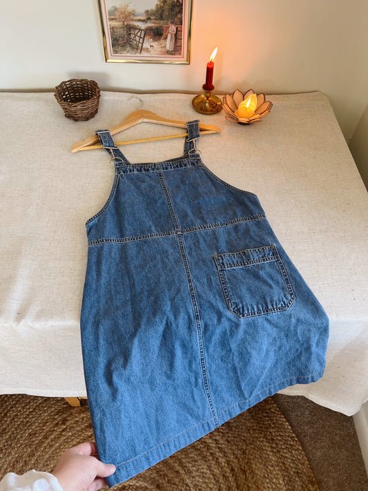 Vtg Denim Overall Dress (M)