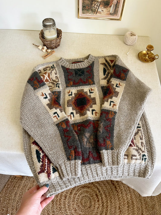 Vintage Grandpa Sweater (L)