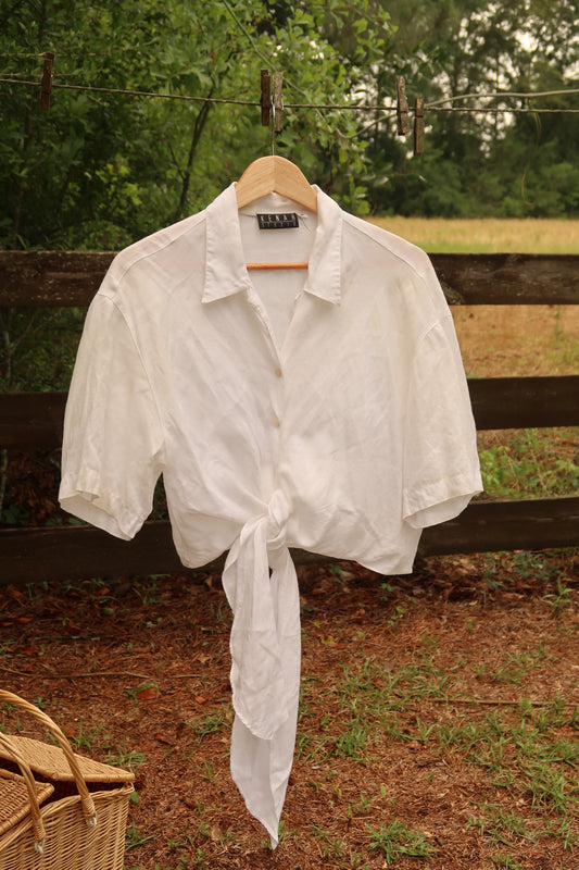 Gorgeous 100% Linen Blouse (M)