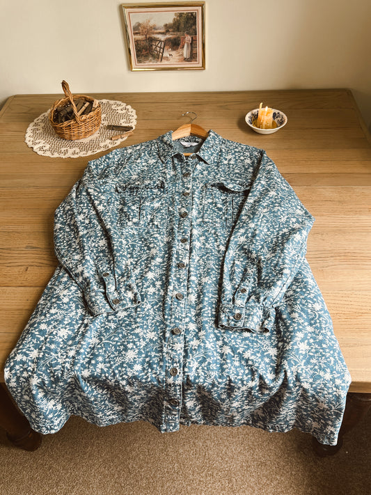Floral Denim Dress (3XL)