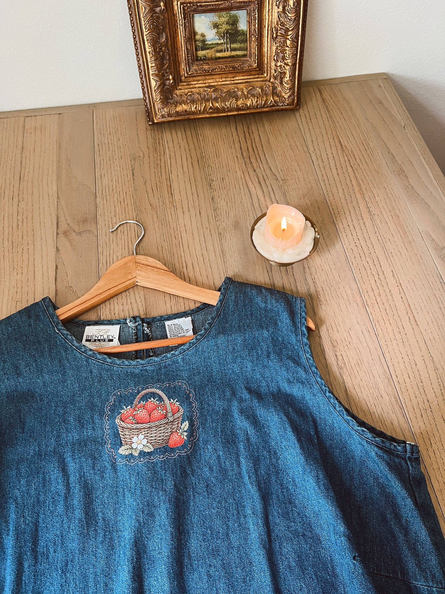 Vintage Denim Strawberry Dress (20W)