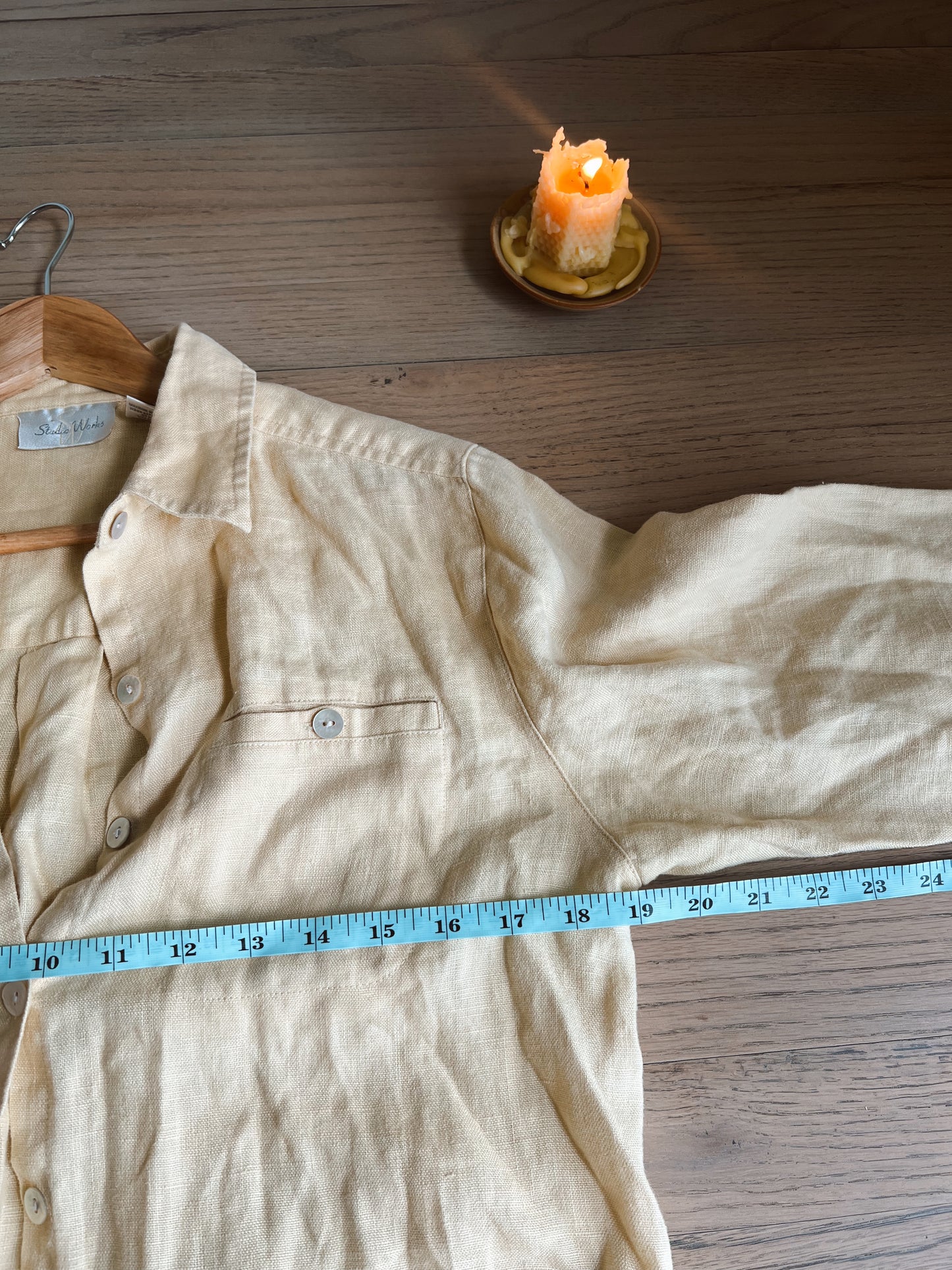 Butter Yellow Linen Blouse (S)