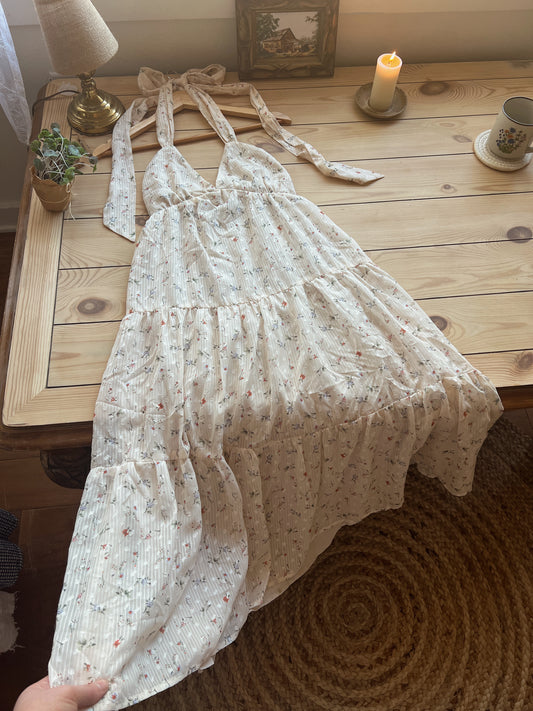 Cream Floral Dress (S)