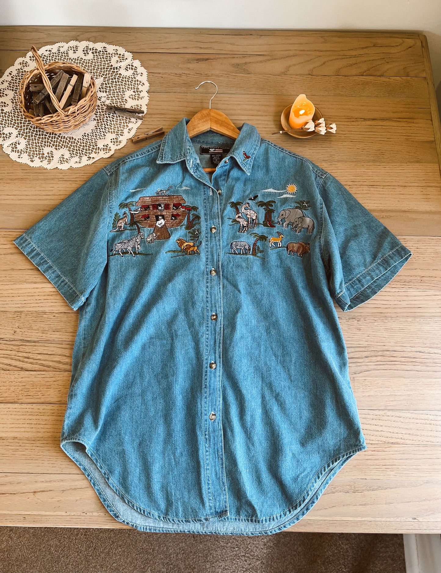 Precious Noah’s Ark Denim Button Up (M)