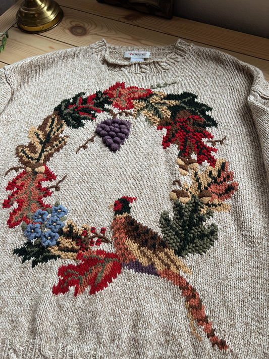 Gorgeous Vtg Knit Sweater (L)
