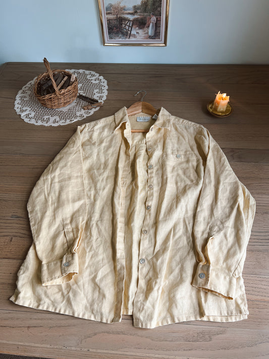 Butter Yellow Linen Blouse (S)