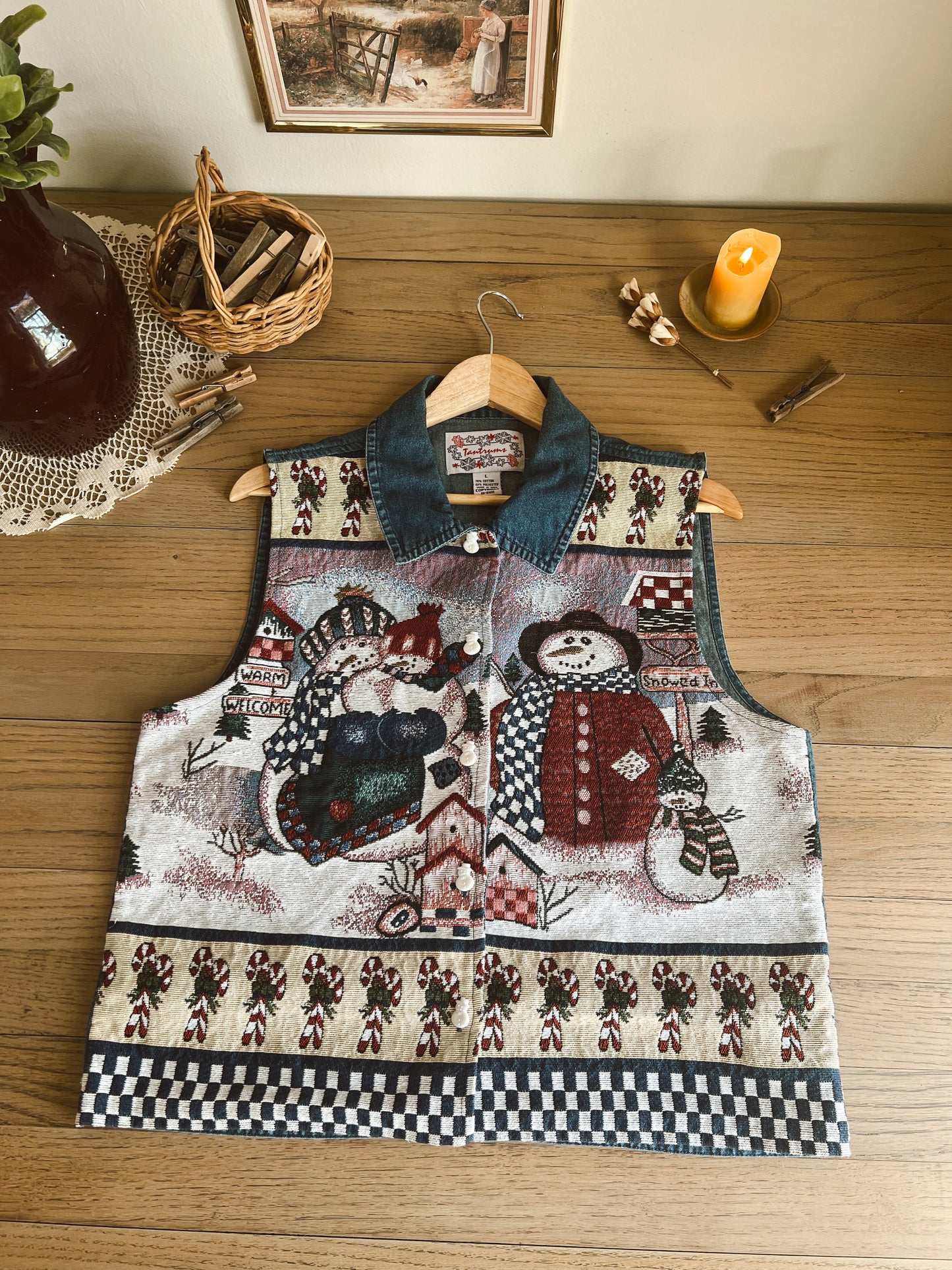 Vintage Christmas Vest (L)