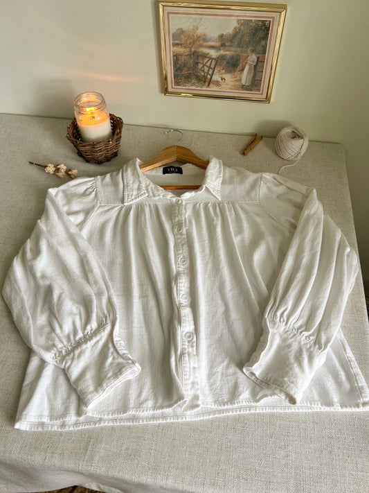 Linen Blend Blouse (L/XL)