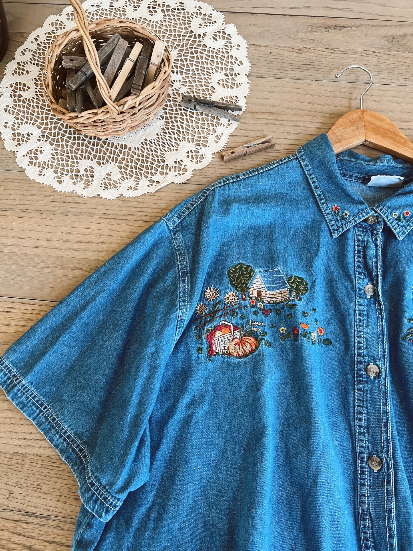 Adorable Denim Button-Up (20W)