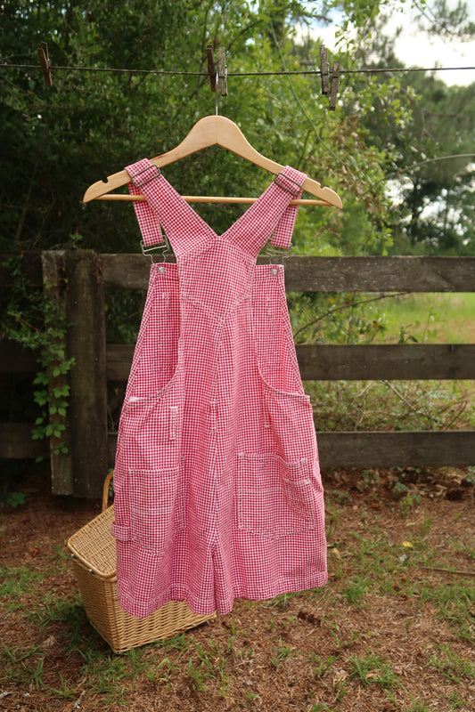 Vintage Gingham Overalls (S)