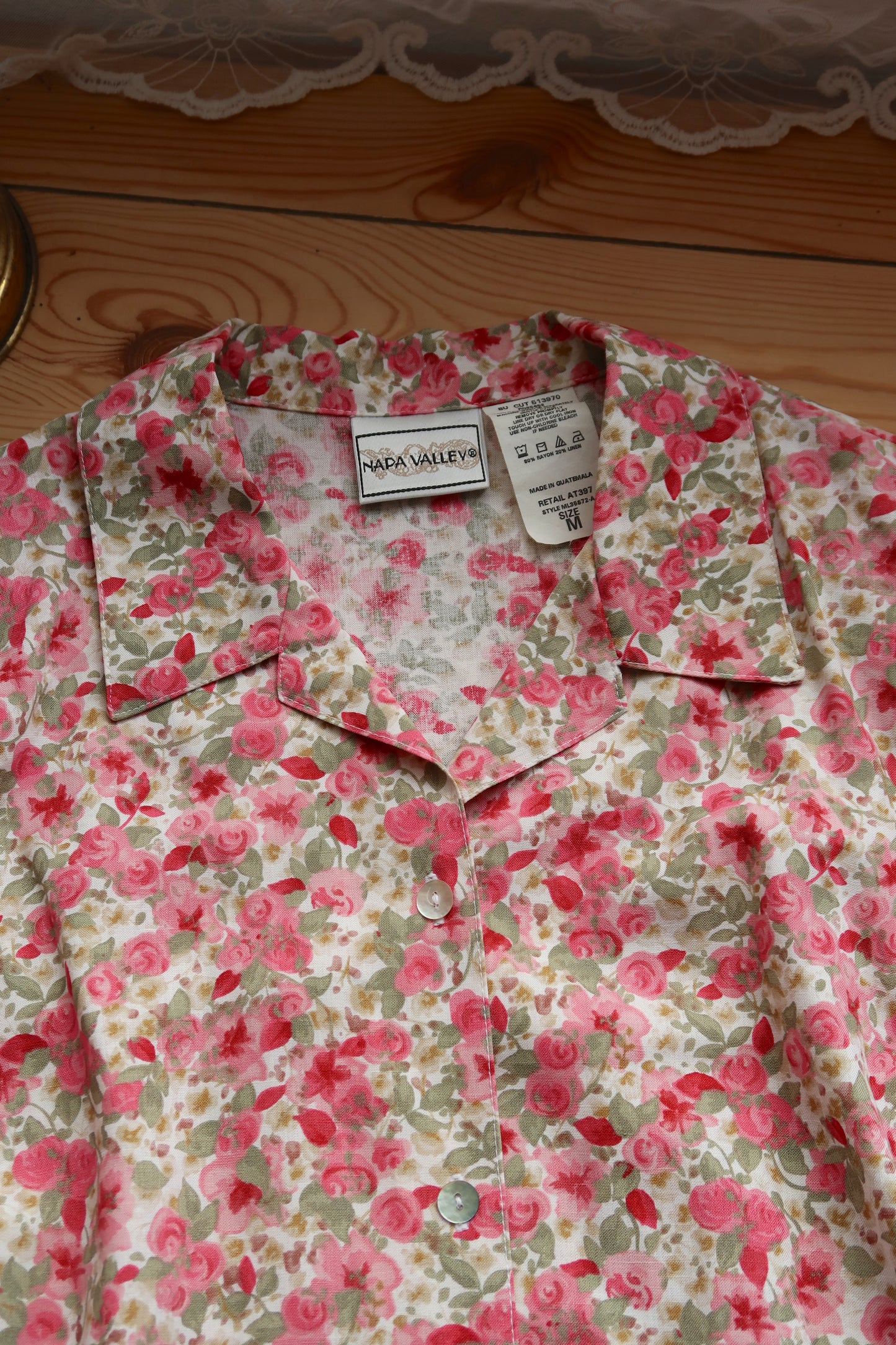 Floral Linen Blouse (M)