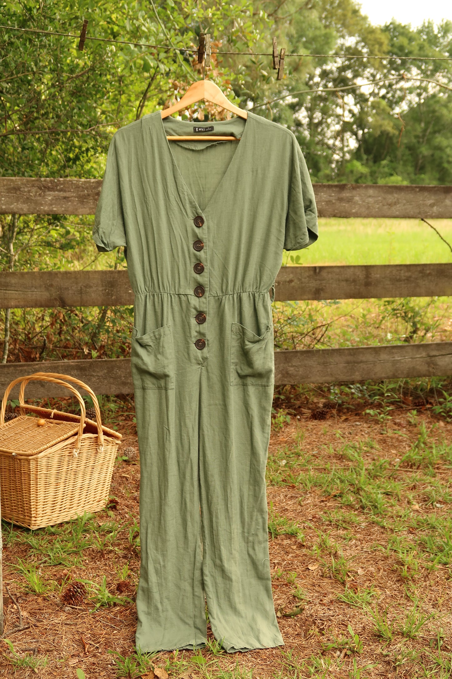 Linen Blend Romper (S)