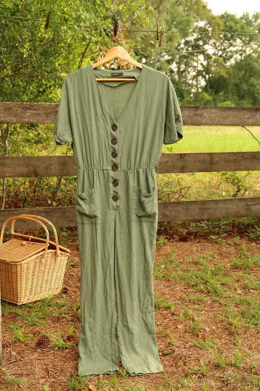 Linen Blend Romper (S)