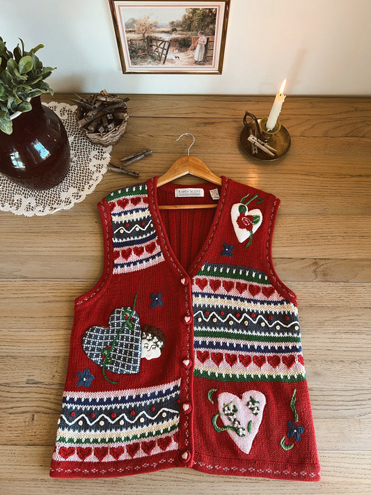 Vintage Valentines Vest (L)