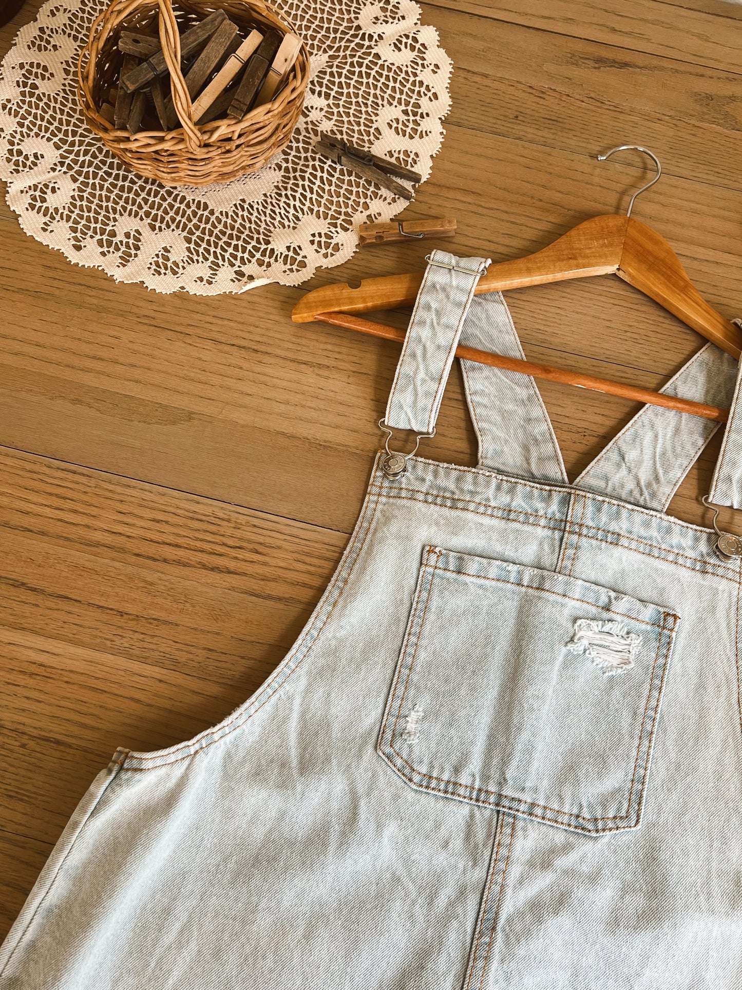 Denim Overall Dress (L)
