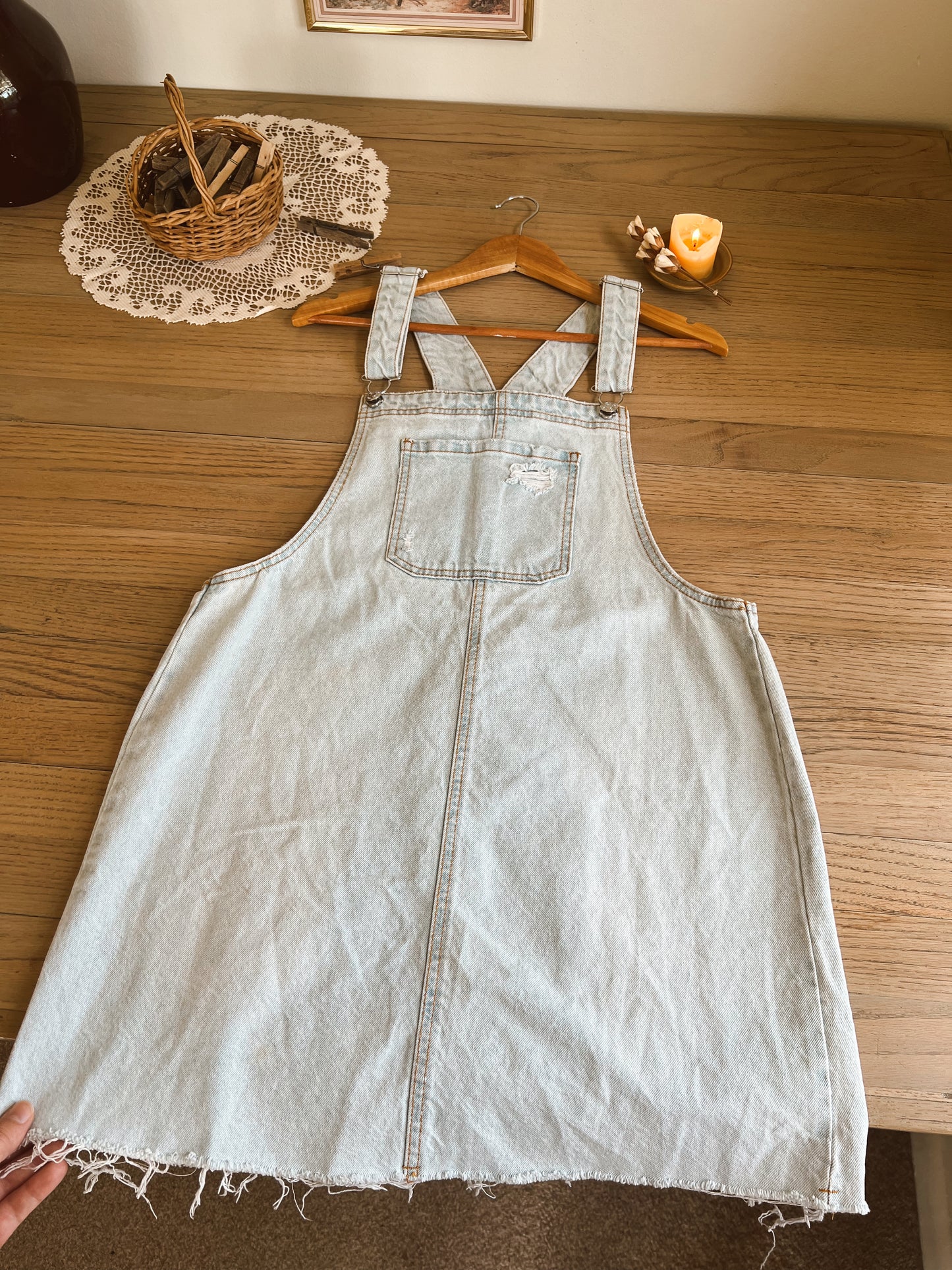 Denim Overall Dress (L)