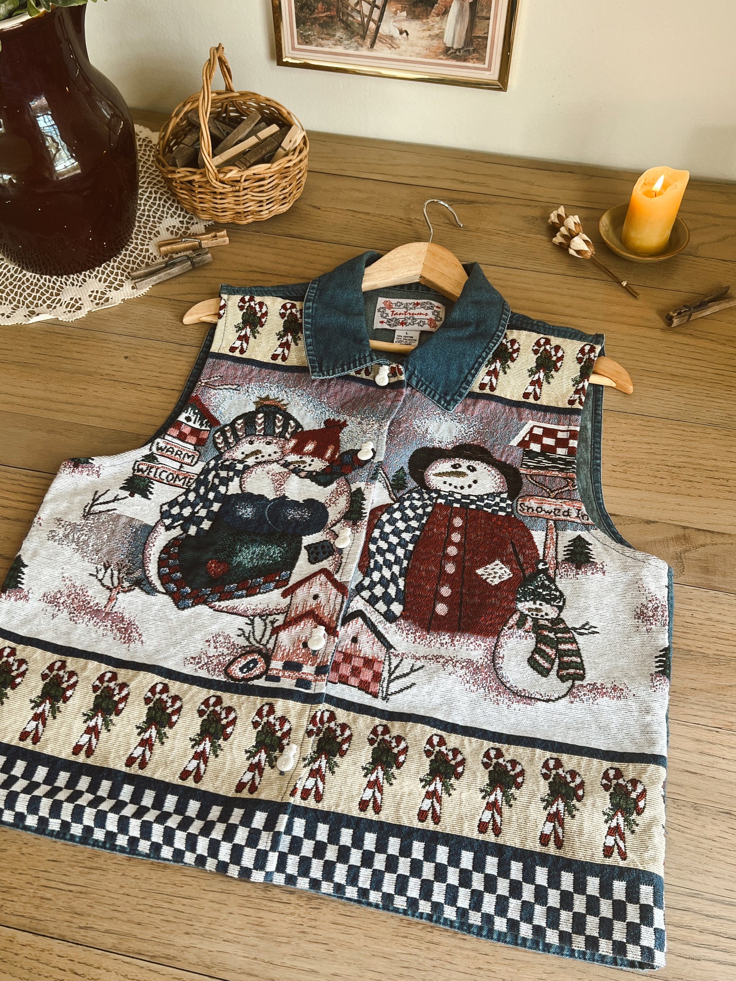 Vintage Christmas Vest (L)